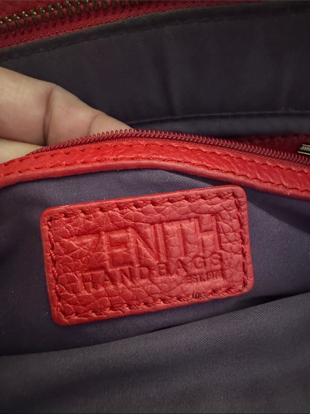 Zenith Red Pebbled Leather Satchel with Gold Hardware - Picture 2 of 5